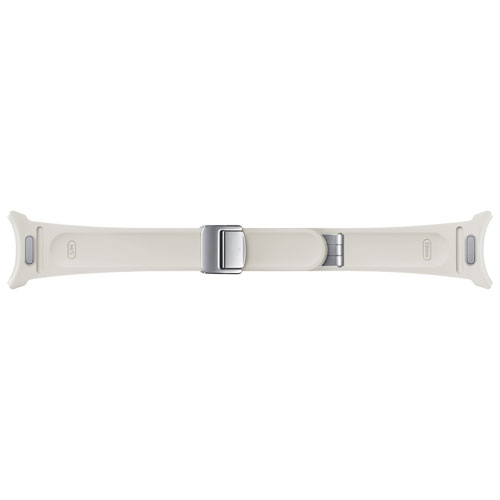 Bracelet en cuir végétal avec boucle en D pour Galaxy Watch de Samsung - Petit/Moyen - Crème