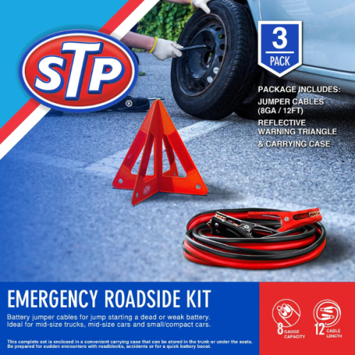 STP SKI2-1002-BLK Emergency Roadside Kit 12ft 3Pack