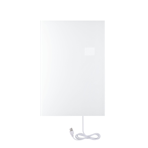 WarmlyYours Ember Glass Infrared Radiant Heat Panel, Plug-In or Hardwired, White, 600W, 35" x 24"