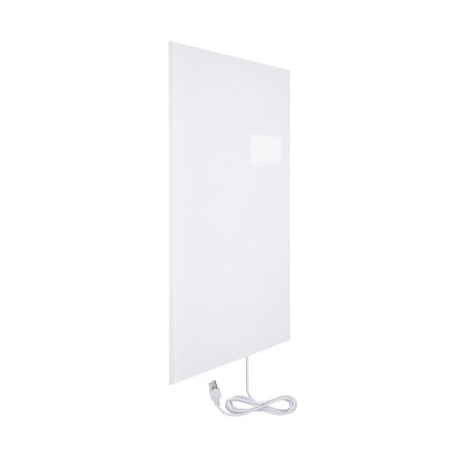 WarmlyYours Ember Glass Infrared Radiant Heat Panel, Plug-In or Hardwired, White, 600W, 35" x 24"