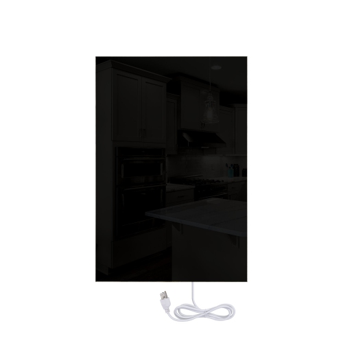 WarmlyYours Ember Glass Infrared Radiant Heat Panel, Black, Plug-In or Hardwired, 600W, 35" x 24"