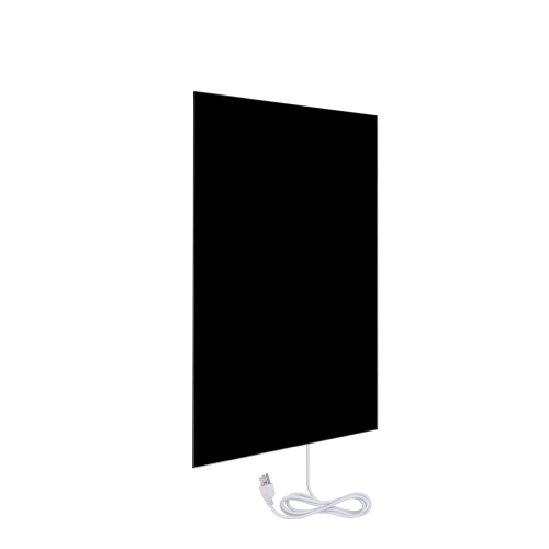 WarmlyYours Ember Glass Infrared Radiant Heat Panel, Black, Plug-In or Hardwired, 600W, 35" x 24"
