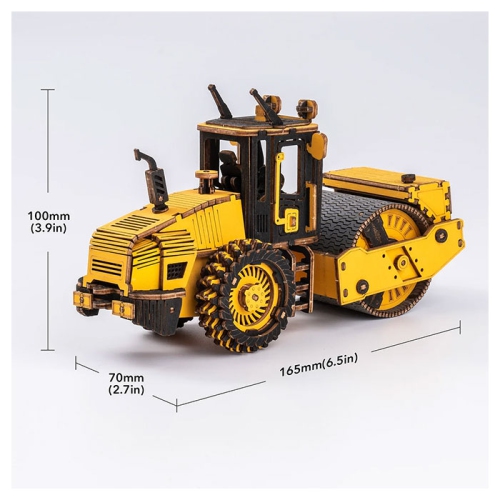 Mind Games 3D Wooden Puzzle Road Roller Model Kit for Adults Wooden Craft Puzzle for Teens for Kids