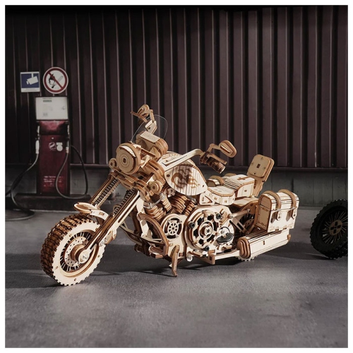 Mind Games 3D Wooden Puzzle Cruiser Motorcycle Model Kit for Adults Wooden Craft Puzzle for Teens for Kids