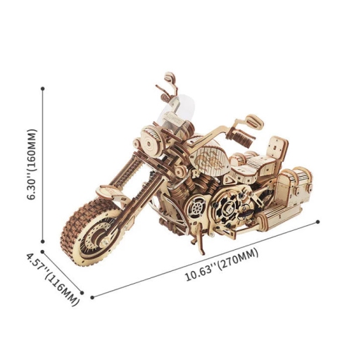 Mind Games 3D Wooden Puzzle Cruiser Motorcycle Model Kit for Adults Wooden Craft Puzzle for Teens for Kids