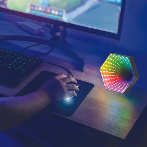LAMPE MIROIR MULTICOLORE 3D RECHARGEABLE MLB7-1058-RGB DE MONSTER, RÉACTIVE AU SON