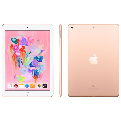 Refurbished - Apple iPad 9.7" 128 with Wi-Fi - Gold (6th Generation)