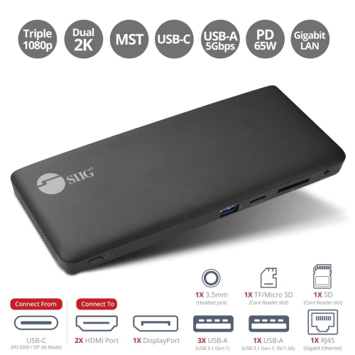 SIIG JU-DK0R11-S1 Triple Video MST Docking Station