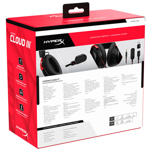 Image 10 of 10.. HyperX Cloud III Gaming Headset - Black/Red