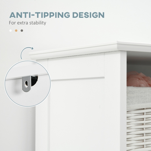 Kleankin – grande armoire de rangement pour salle de bain, armoire étroite pour salle de bain avec 3 tablettes ouvertes, tiroir, porte encastrée et