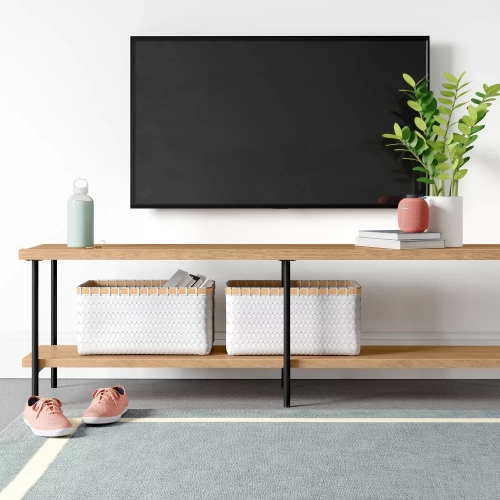 Wood And Metal Tv Stand For Tvs Up To 60"