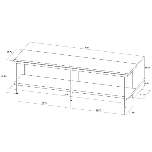 Wood And Metal Tv Stand For Tvs Up To 60"