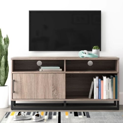 Mixed Material Tv Stand For Tvs Up To 54" Gray - Room Essentials