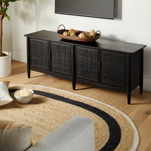 Wood & Cane Media Console Black - Hearth & Hand