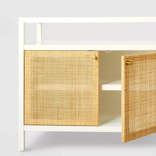 Springville Caned Door Tv Stand For Tvs Up To 72" White
