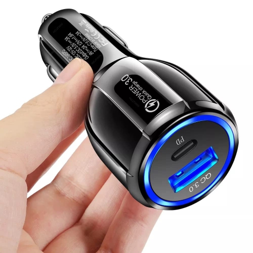 Chargeur USB-C pour l'auto de 2 W de TEDLIN à chargement rapide PD et QC à chargement rapide pour l'auto pour téléphones mobiles, tablettes et
