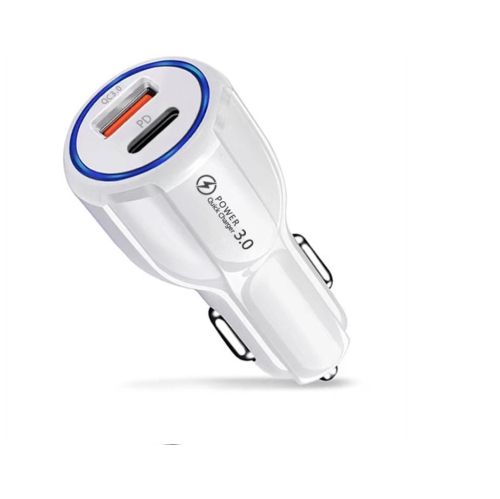 Chargeur USB-C pour l'auto de 2 W de TEDLIN à chargement rapide PD et QC à chargement rapide pour l'auto pour téléphones mobiles, tablettes et écoute
