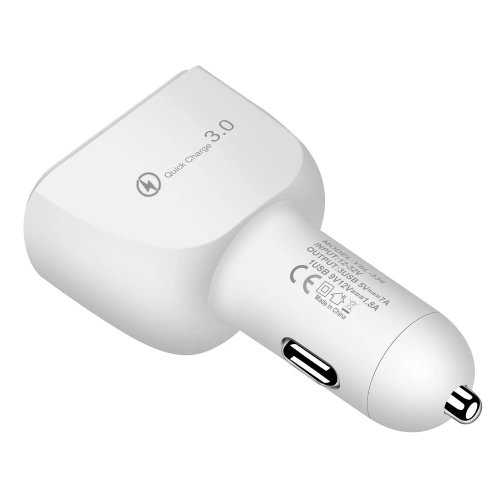 2 PACK of TEDLIN 3 Port USB Car Charger QC3.0 Quick Charging 5V 3.1A Dual USB type-c Port USB Car Charger for Cell Phones and Tablets, Earbuds