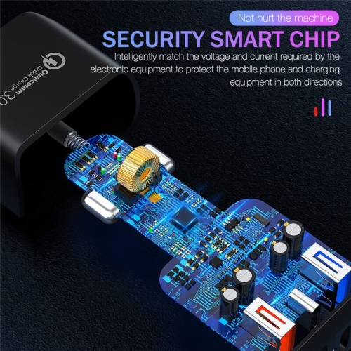 2 chargeur pour l'auto à 3 ports USB QC3,0 chargeur pour l'auto à chargement rapide 5&nbsp;V 3,1A chargeur pour l'auto à deux ports USB de type C