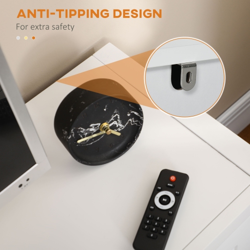 HOMCOM Farmhouse Kitchen Sideboard, Buffet Cabinet with 2 Barn Doors, TV Cabinet Stand for TVs up to 65" with 4 Cable Holes for Living Room, White