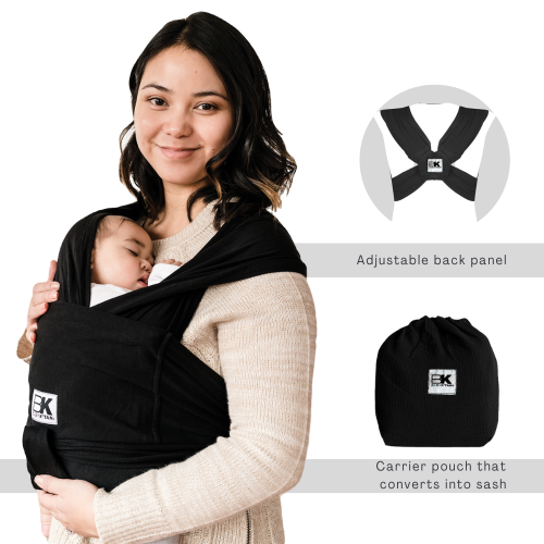 Baby K'tan Pre-Wrapped Ready To Wear Baby Wrap Carrier Black Medium