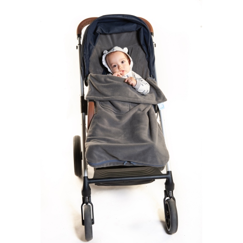 Buggysnuggle Stroller Footmuff Snuggle Fleece: Just Charcoal