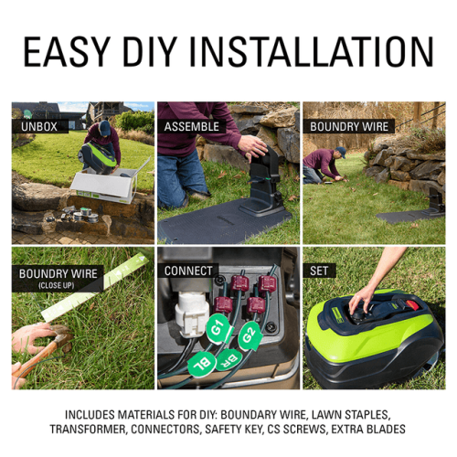 Tondeuse robotique basse Greenworks Optimow MD 1/2 Acre 50, vert