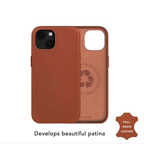 Dbramante1928 Roskilde Full Grain Leather Fitted Hard Shell Case with MagSafe for iPhone 15 - Tan
