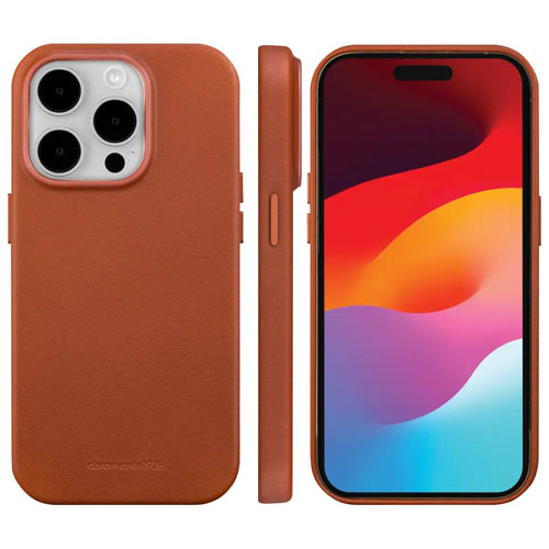 Dbramante1928 Roskilde Full Grain Leather Fitted Hard Shell Case with MagSafe for iPhone 15 Pro - Tan