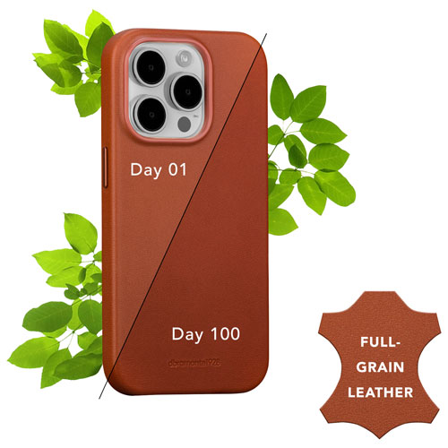 Dbramante1928 Roskilde Full Grain Leather Fitted Hard Shell Case with MagSafe for iPhone 15 Pro - Tan