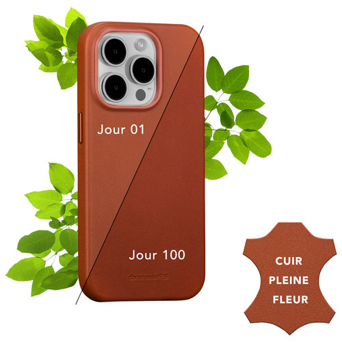Dbramante1928 Roskilde Full Grain Leather Fitted Hard Shell Case with MagSafe for iPhone 15 Pro - Tan