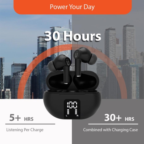 Uolo Pulse Elite 2 True Wireless ANC/ENC [Active Noise & Environmental Noise Cancelling] Bluetooth 5.3, Touch Control, Built in Mic for Phone Call -