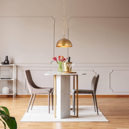 Luminaire suspendu champêtre en or brossé, 10 po Plafonnier suspendu de cuisine à 1 lumières