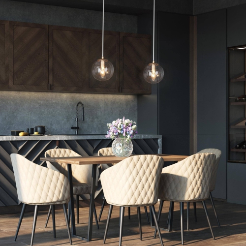 Modern Globe Kitchen Island Pendant Light, 1-Light Gold with Seeded Globe Glass Modern/Contemporary Seeded Glass Globe LED Mini Hanging Pendant Light