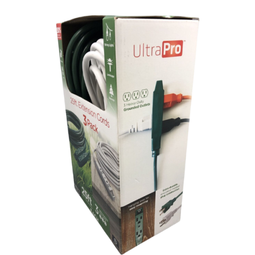Jasco 1459518 25ft.Extension Cords 3Pack Indoor & Outdoor Grounded