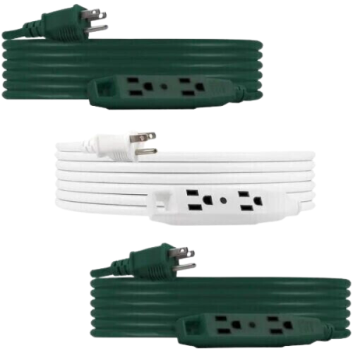 Jasco 1459518 25ft.Extension Cords 3Pack Indoor & Outdoor Grounded