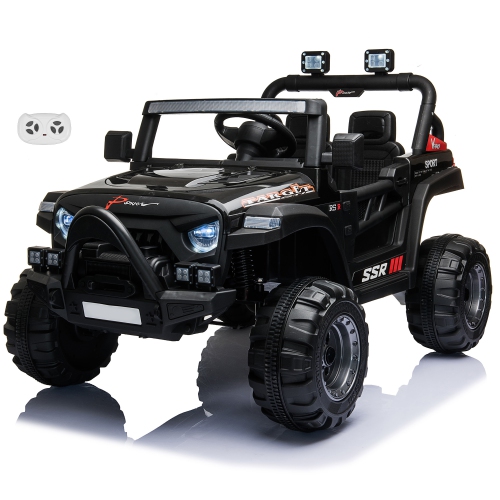 VOLTZ TOYS  12V Jeep With Angry Face Grill Kids Ride On Car Toy With Lights And Remote Control