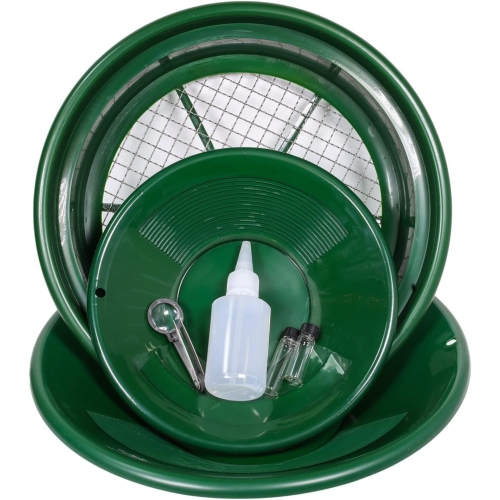 7PC Kit de panage or 1/4 système de classification en filet, moules en or vert de 14 et 10 po, 2 flacons, flacon Sniffer, pinces avec loupe