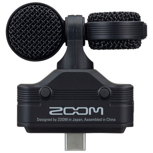 Microphone stéréo USB-C AM7 de Zoom pour téléphones Android - Noir