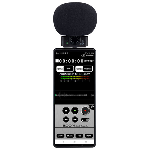 Microphone stéréo USB-C AM7 de Zoom pour téléphones Android - Noir