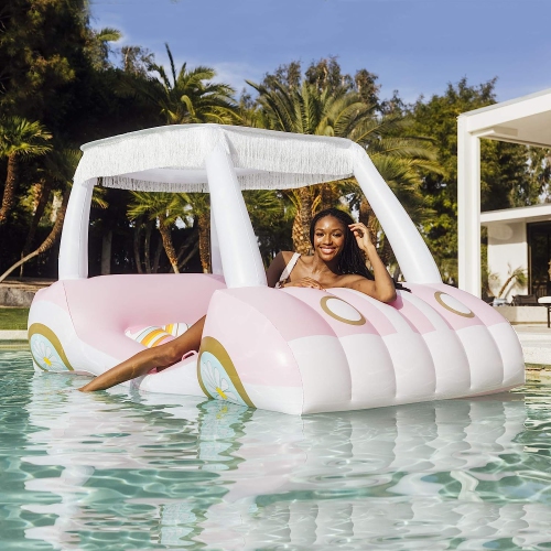 FUNBOY & Barbie Official Golf Cart Pool Float - Pink
