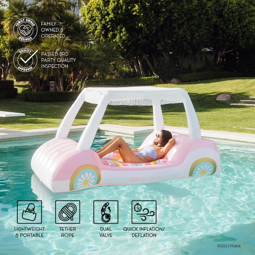 FUNBOY & Barbie Official Golf Cart Pool Float - Pink