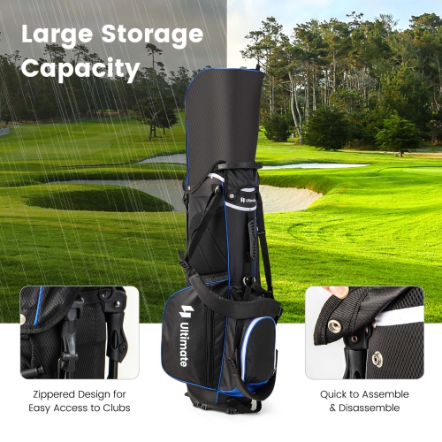 Costway Lightweight Golf Stand Bag with 14 Way Top Dividers 6 Pockets Cooler Bag Rain Hood
