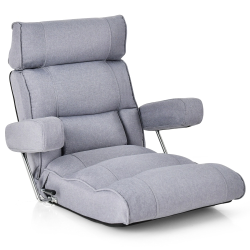 COSTWAY  Adjustable Lazy Sofa With Stepless Adjustable Back & 6-Position Head/lumbar/seat