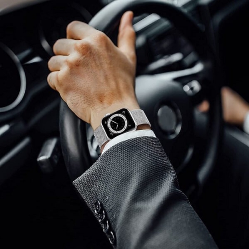 Apple Watch 40mm Band Stainless Steel Magnetic Loop Watch Band Milness Strap for iWatch SE Ultra Series 8 7 6 5 4 3 2 1 - Silver