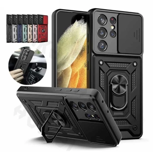 ( KEEGUARD ) pour Samsung Galaxy S21 Étui antichoc robuste béquille rigide militaire - Rouge