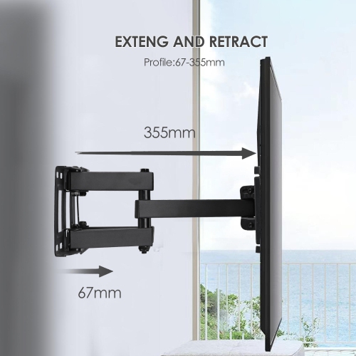 26-55in Full Motion TV Mounts with Dual Articulating Arm, TV Wall Mount Bracket Holds up to 88lbs and Max VESA 400 x 400mm