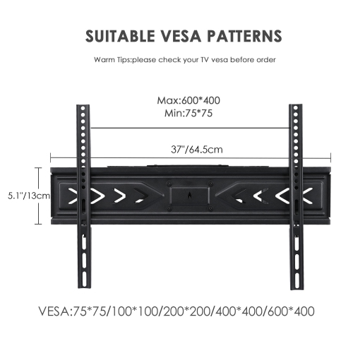 37-70 inch Full Motion TV Wall Mount with Articulating Dual Support 6-Arms Holds up to 88lbs and Max VESA 600 x 400mm