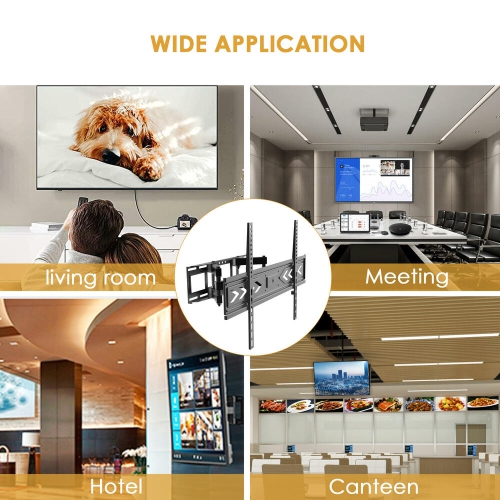 37-70 inch Full Motion TV Wall Mount with Articulating Dual Support 6-Arms Holds up to 88lbs and Max VESA 600 x 400mm