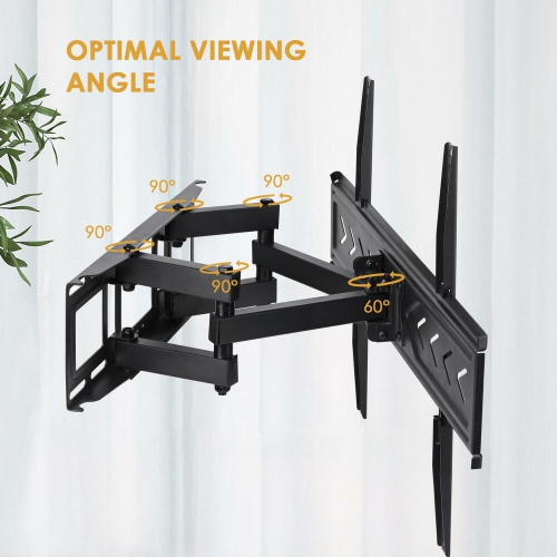 37-70 inch Full Motion TV Wall Mount with Articulating Dual Support 6-Arms Holds up to 88lbs and Max VESA 600 x 400mm